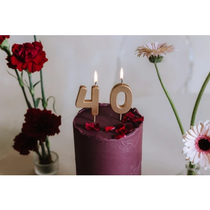 Gold Birthday Candle "9"