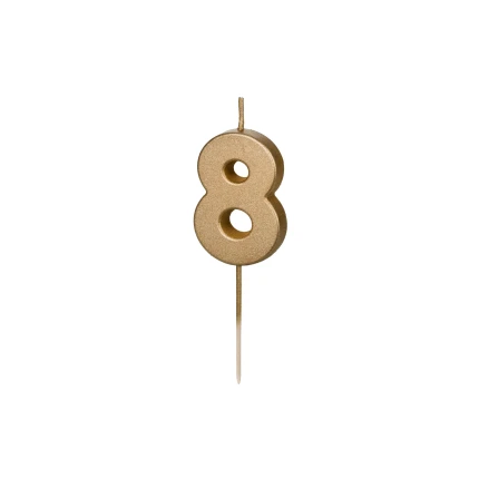 Gold Birthday Candle "8"