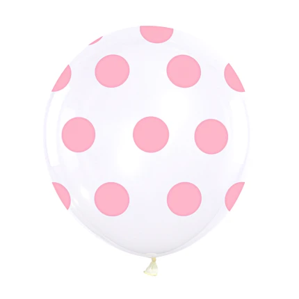 Clear Balloon with Pink Dots (30 cm)