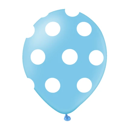 Light Blue Balloon with White Dots (30 cm)