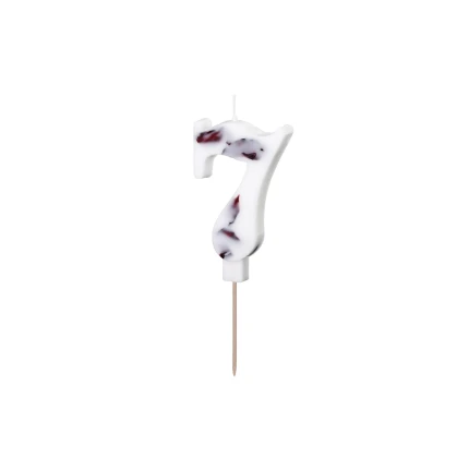 White Petal Birthday Candle "7"