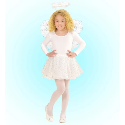 White Angel Costume Set (Skirt, Halo, Wings)