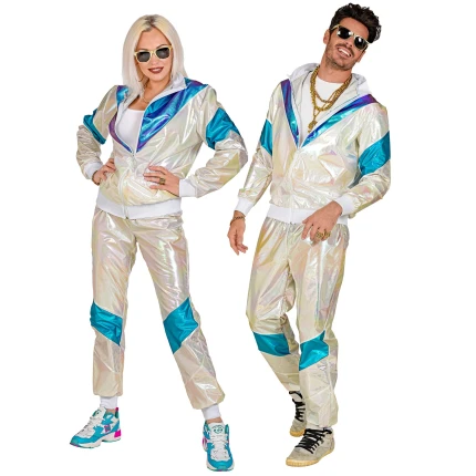 Baltas disco sportinis kostiumas
