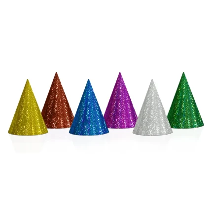 Glitter Birthday Party Hats (12 pcs.)