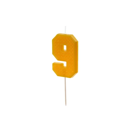 Yellow Birthday Candle "9"