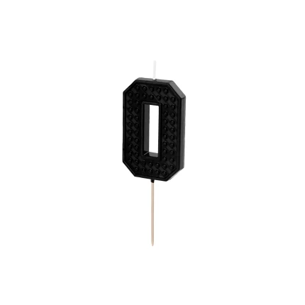 Black Birthday Candle "0"