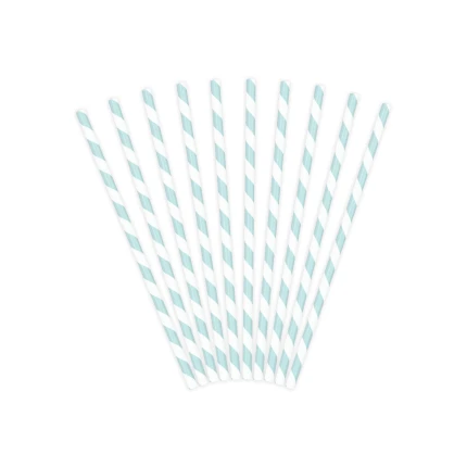 Blue & White Paper Straws (10 pcs / 19.5 cm)