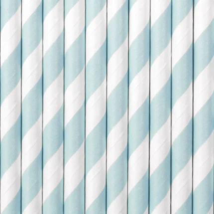 Blue & White Paper Straws (10 pcs / 19.5 cm)