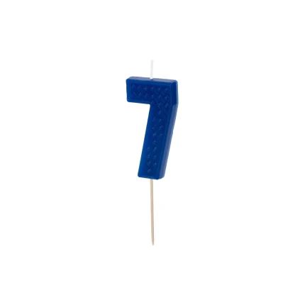Blue Birthday Candle "7"