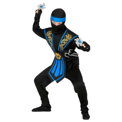 Blue Ninja Costume with Weapons