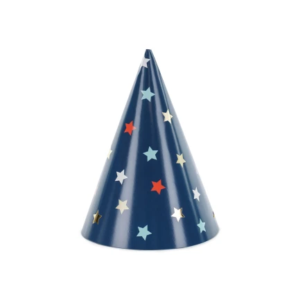 Blue Star Birthday Party Hats (8 pcs.)