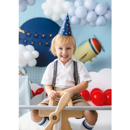 Blue Star Birthday Party Hats (8 pcs.)