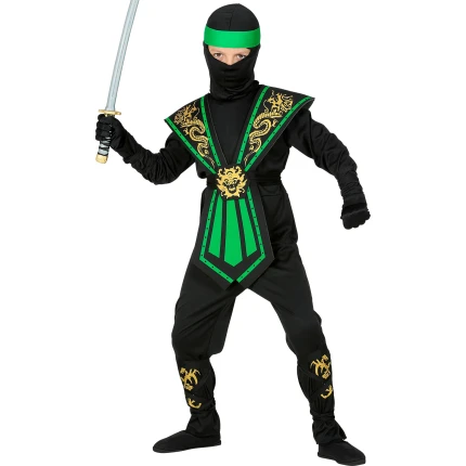 Ninja Costume with Green Details