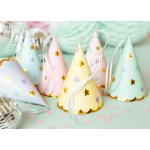 Pastel Star Birthday Party Hats (6 pcs.)