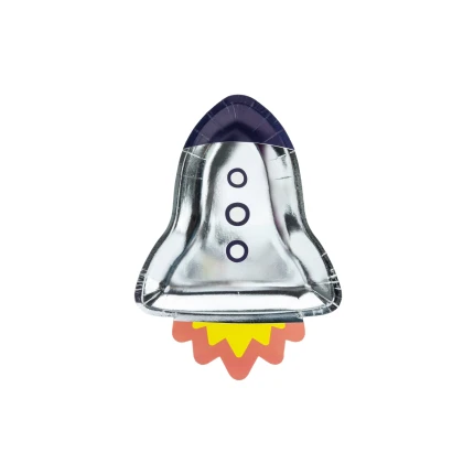 Popierinės lėkštutės Kosmoso raketa (6 vnt./21.5x29.5cm)