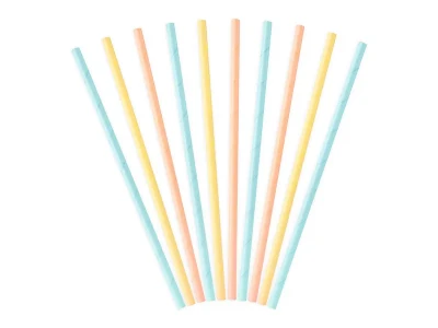 Popieriniai šiaudeliai Vasaros spalvos (10 vnt./19,5 cm)