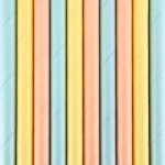 Popieriniai šiaudeliai Vasaros spalvos (10 vnt./19,5 cm)