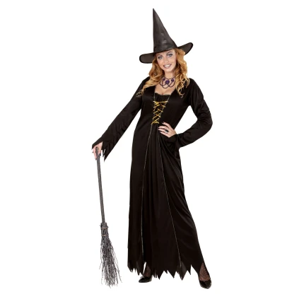 Witch Costume for Women with Gold Lace-Up