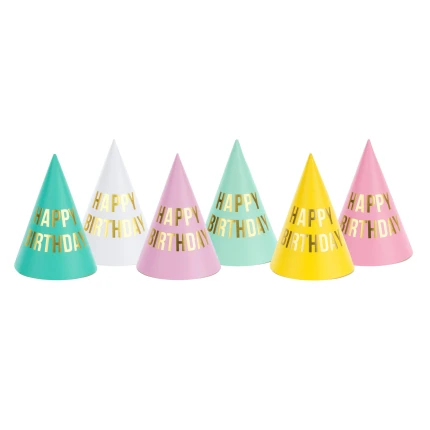 Colorful Birthday Party Hats (6 pcs.)