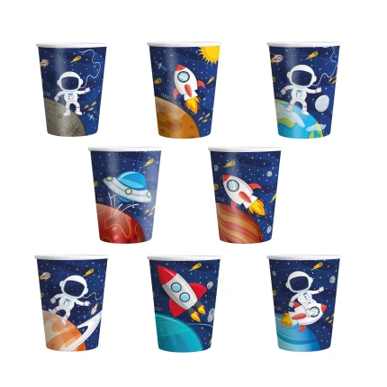 Vienkartiniai puodeliai Kosmosas (6 vnt/ 220 ml)
