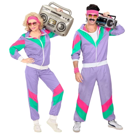 Violetinis 80-ųjų sportinis kostiumas