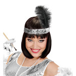 Silver Retro Headband with Feather - Image 2