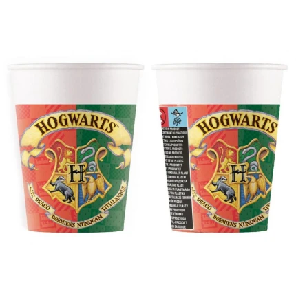 Disposable Harry Potter cups with Hogwarts crest