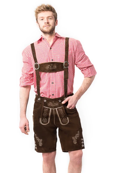 Odinės oktoberfesto kelnes Genuine Suede Oktoberfest Lederhosen
