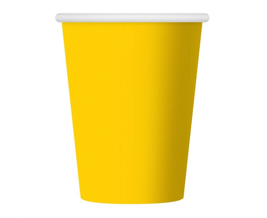 geltoni vienkartiniai puodeliai Dzeltenas vienreizlietojamās glāzītes - Image 1