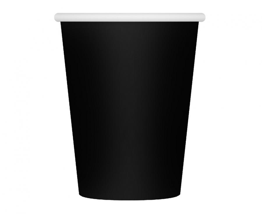 juodi puodeliai Melnas vienreizlietojamās glāzītes - Image 1