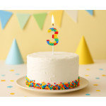 LEGO Brick Birthday Candle "3" - Image 2