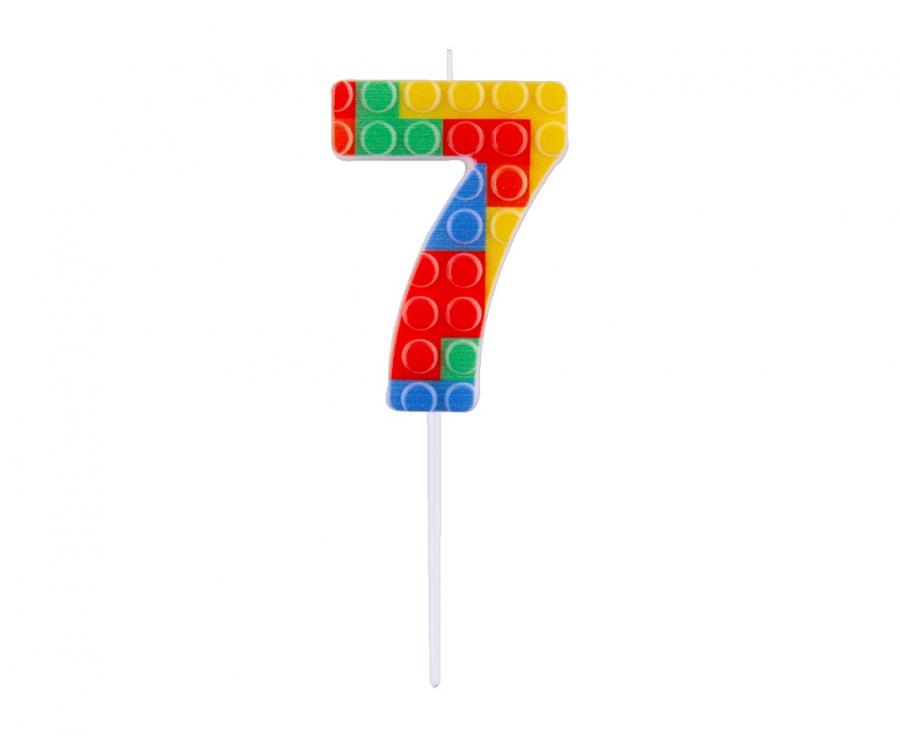 lego žvakutė 7 Svecīte lego klucīši "7" - Image 1