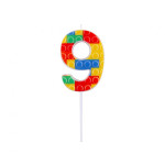 LEGO Brick Birthday Candle "9"