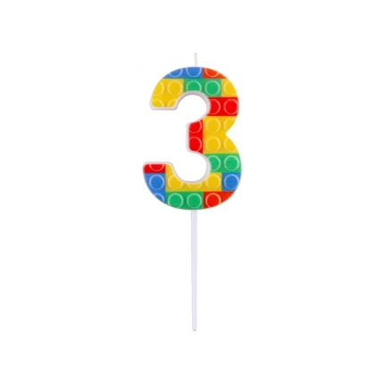 LEGO Brick Birthday Candle "3"
