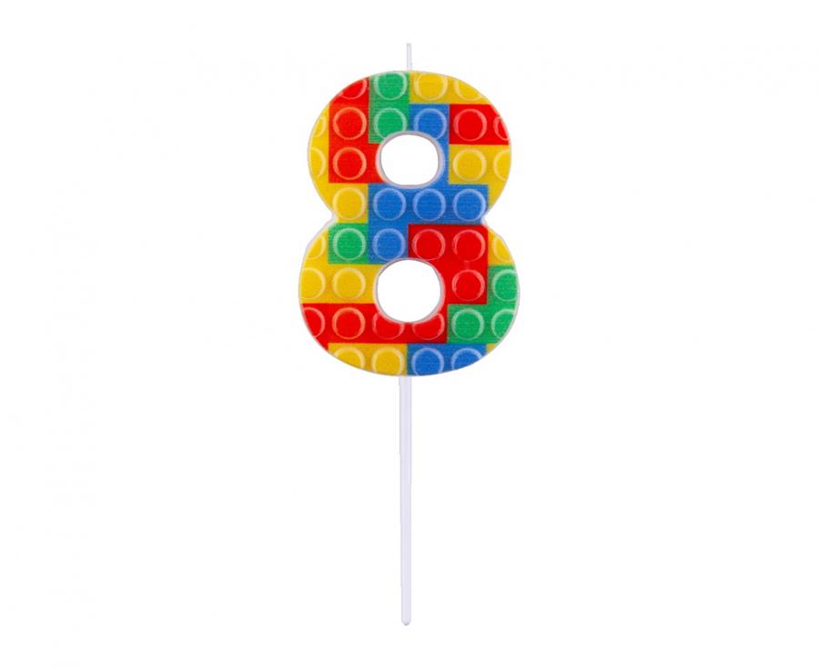 lego žvakutė tortui 8 Svecīte lego klucīši "8" - Image 1