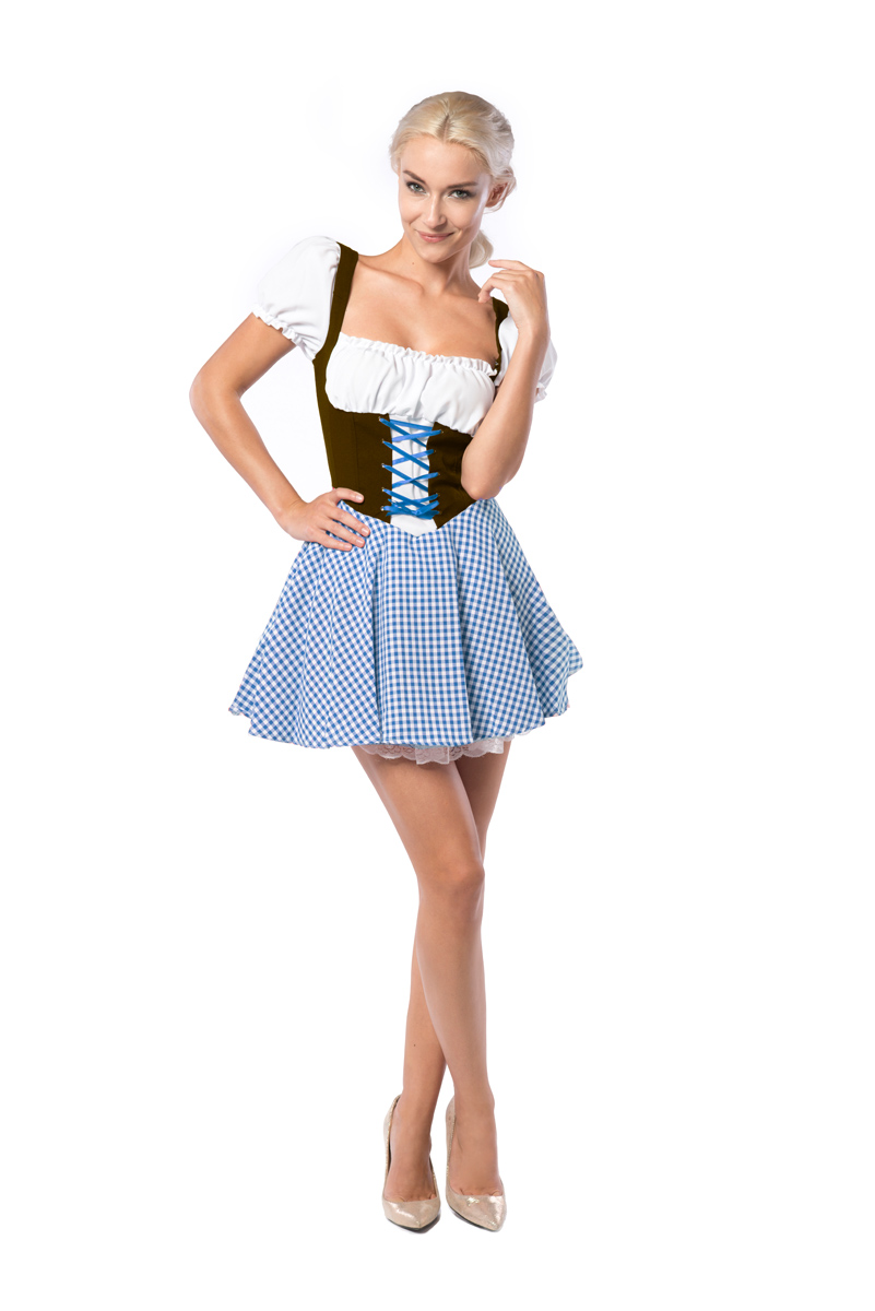 oktoberfest sukelė moterims žydra trumpa Gaiši zils Oktoberfesta kostīms sievietēm - Image 1