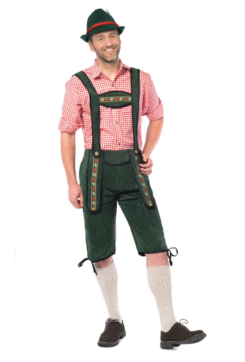 oktoberfesto kelnės Zaļi garāki bavāriešu šorti Lederhose - Image 1