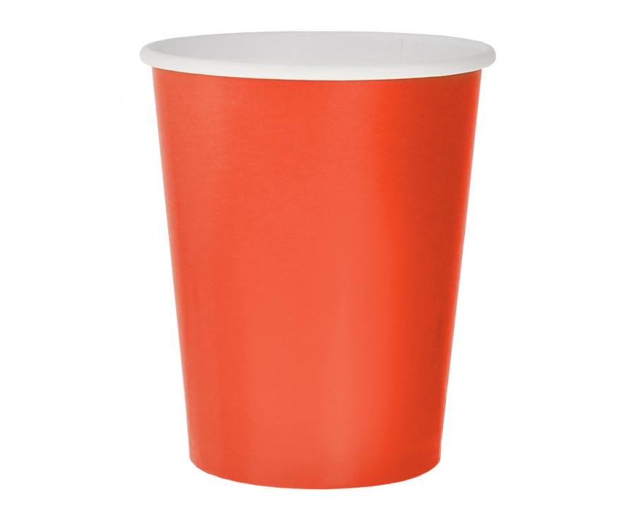 raudoni vienkartiniai puodeliai Sarkanas vienreizlietojamās glāzītes (14 gab./ 250 ml) - Image 1