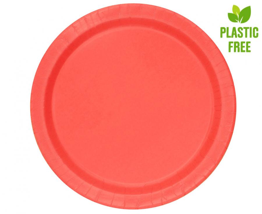 raudonos venkartinės lėkštutės Red Disposable Plates - Image 1