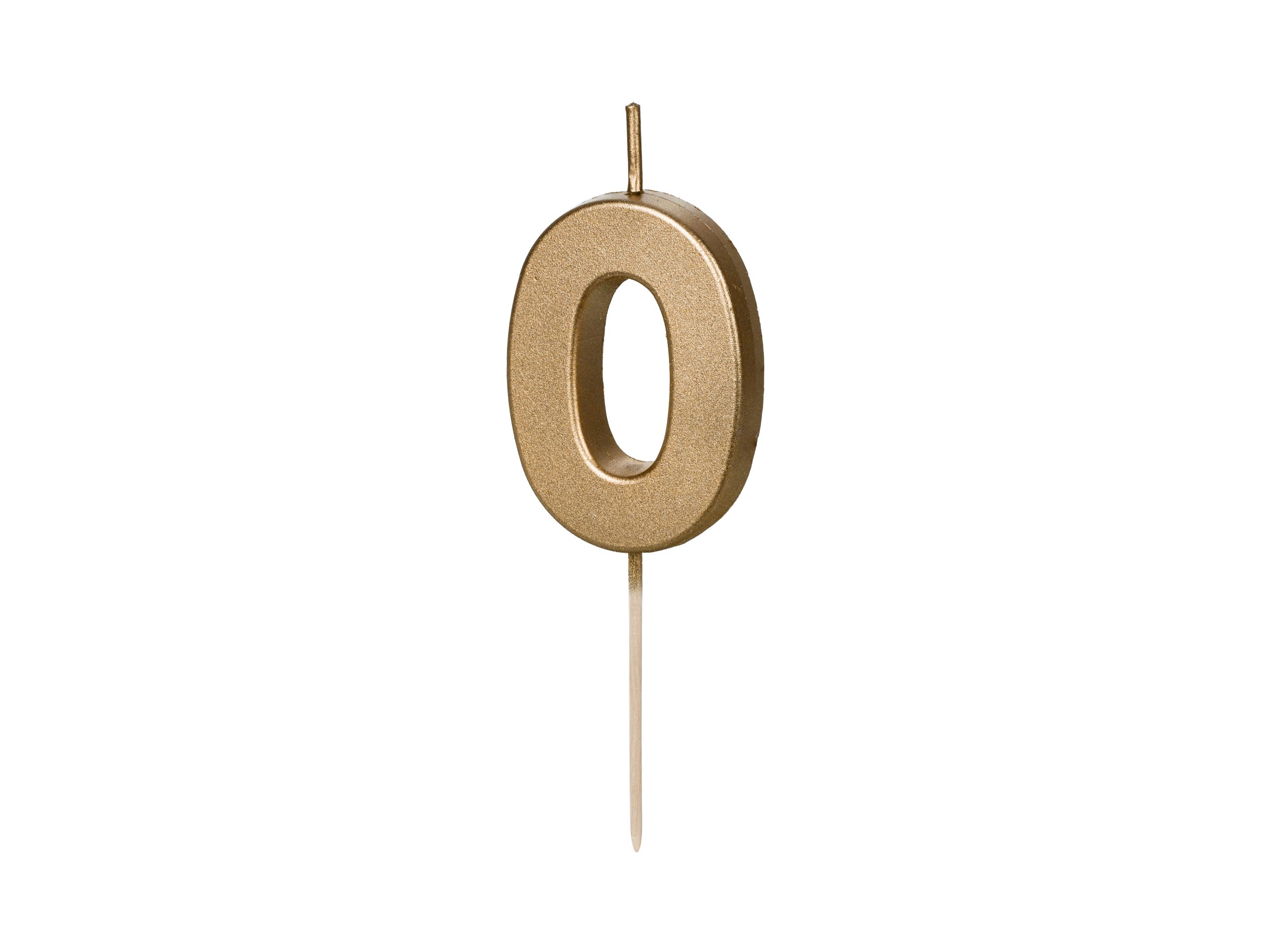 Auksinė gimtadienio žvakutė "0" Auksinė gimtadienio žvakutė "0"