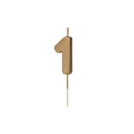 Auksinė gimtadienio žvakutė "1"