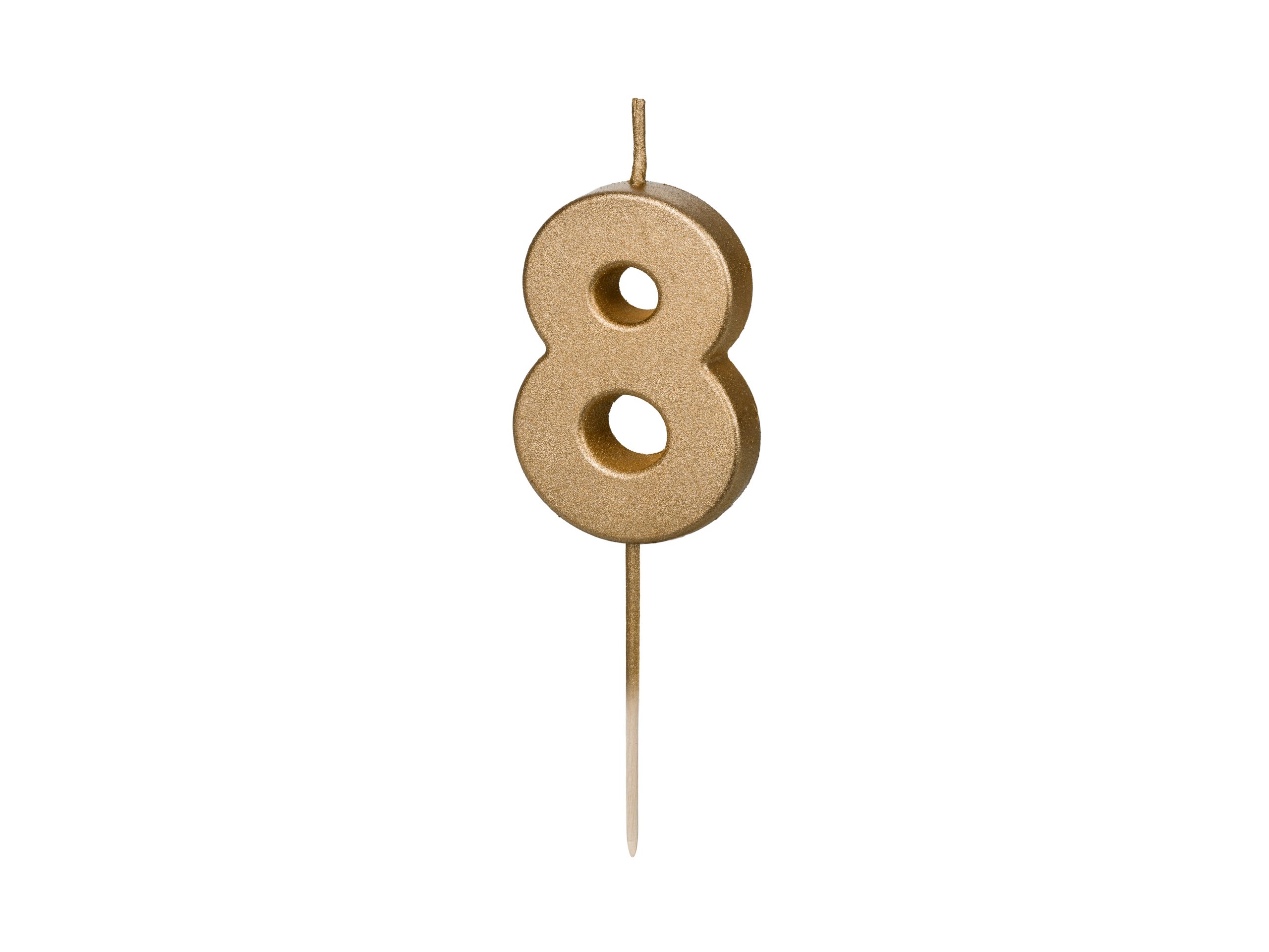 Auksinė gimtadienio žvakutė "8" Auksinė gimtadienio žvakutė "8"