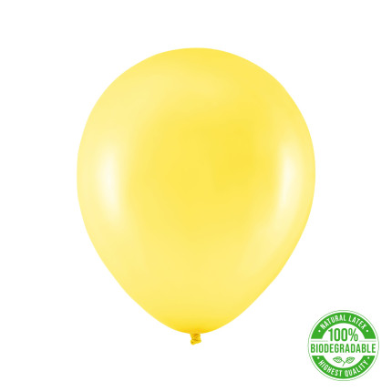 Eco balionas, metalizuotas geltonas (30 cm)