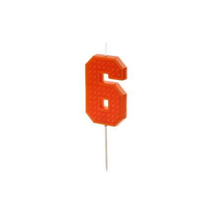Raudona gimtadienio žvakutė "6"