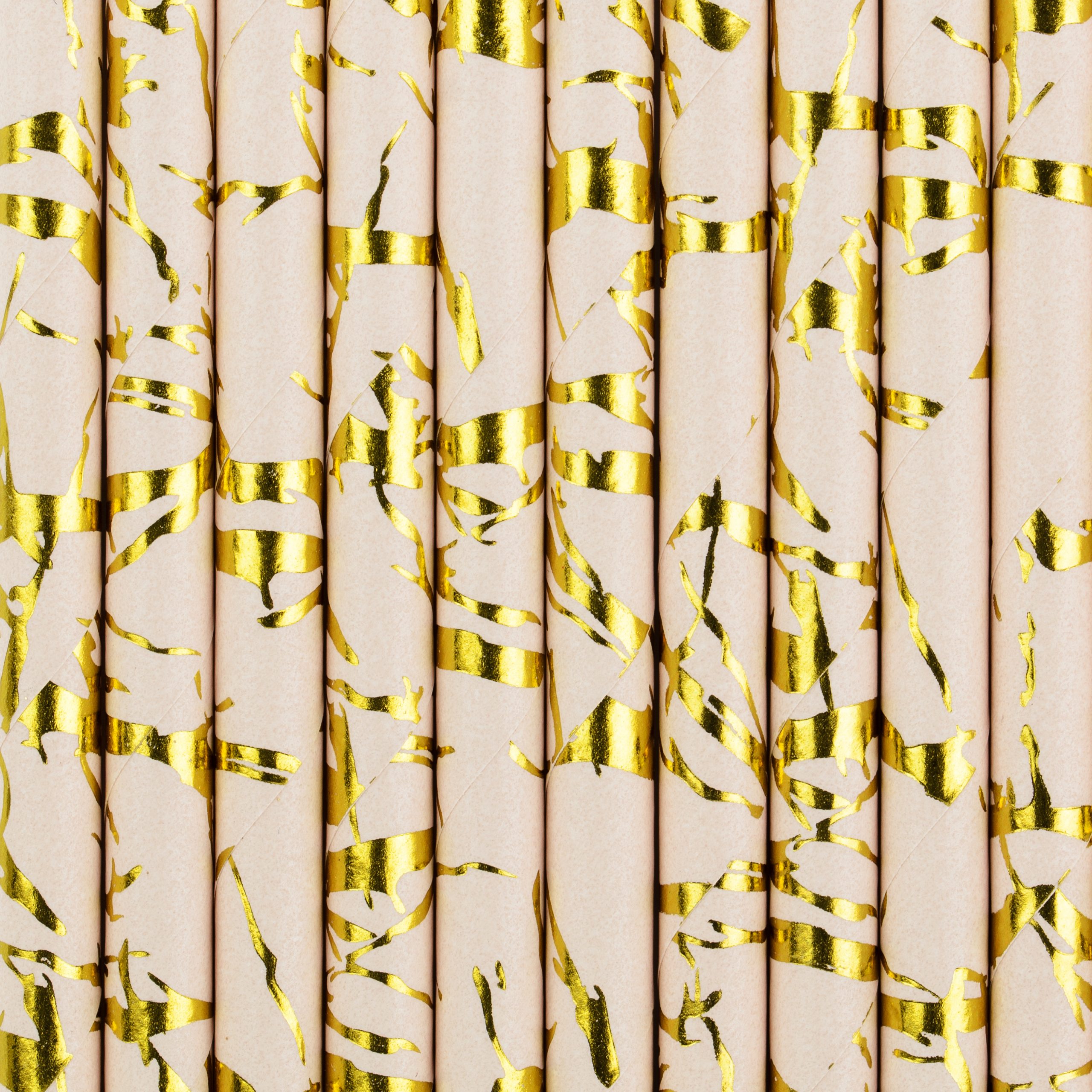 Šviesiai rožiniai popieriniai šiaudeliai su aukso detalėmis (10 vnt./19,5 cm) Šviesiai rožiniai popieriniai šiaudeliai su aukso detalėmis (10 vnt./19,5 cm)