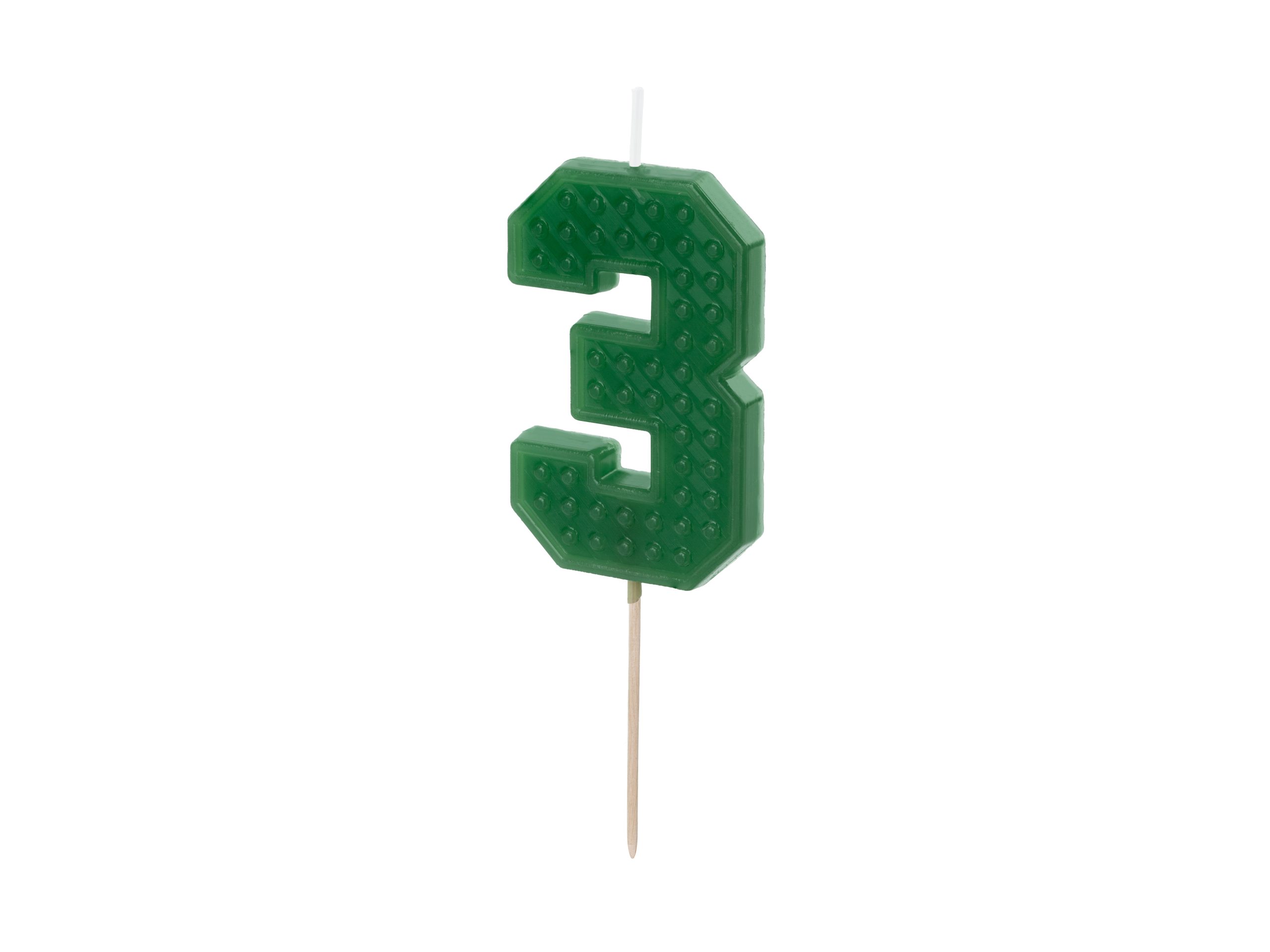 Žalia gimtadienio žvakutė "3" Žalia gimtadienio žvakutė "3"